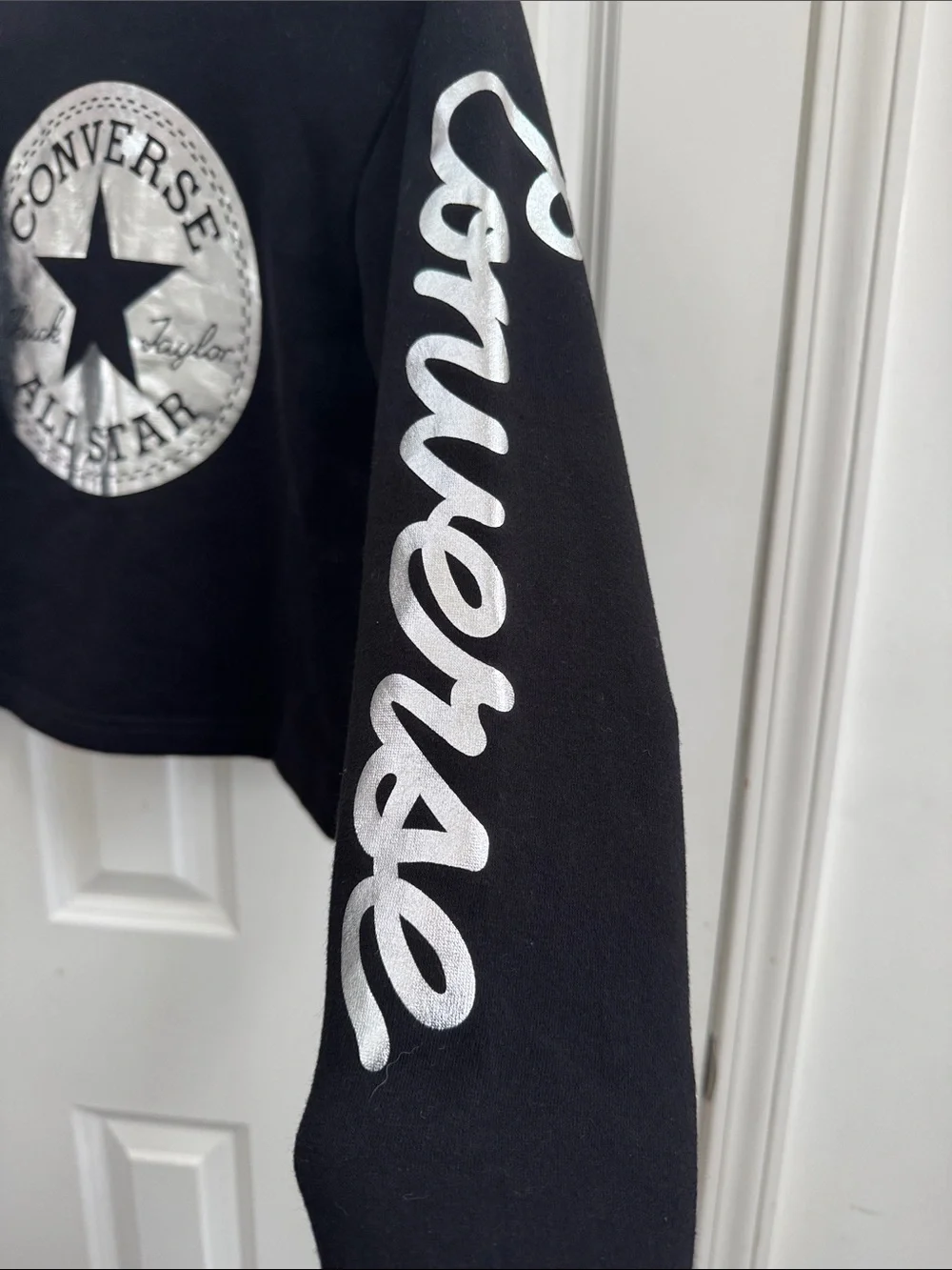 Converse Black Hoodie with Silver All Star Logo